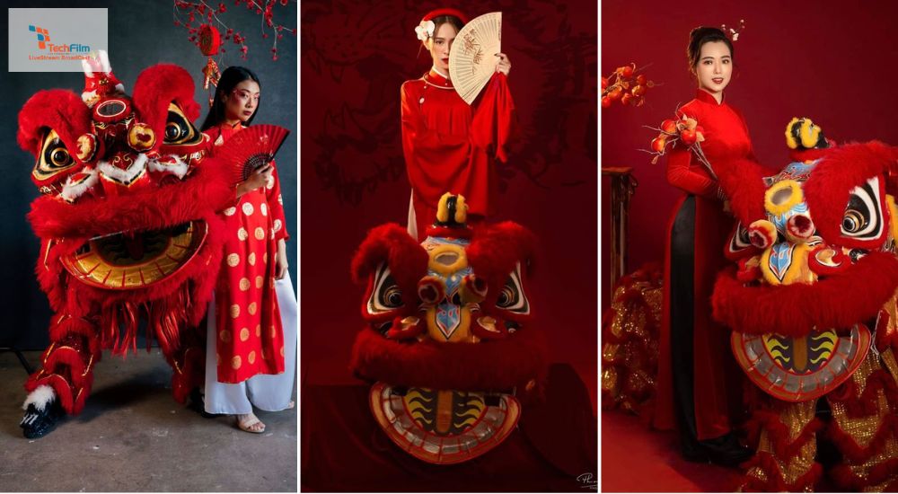 Bật mí cho nàng 15 concept chụp ảnh Trung Thu lung linh 2025 10 Concept Lân Sư Rồng