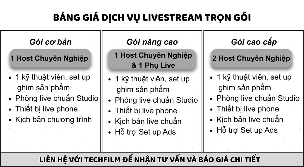 Gía dịch vụ livestream trọn gói
