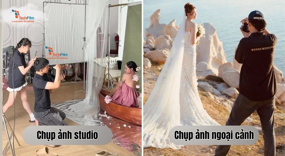 Phân biệt chụp ngoại cảnh và chụp studio